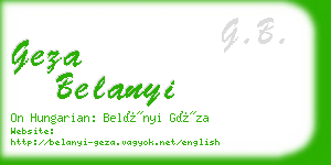 geza belanyi business card